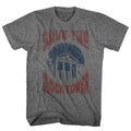 Graphite heather Back to the Future t-shirt featuring Back to the Future Saves The Day design