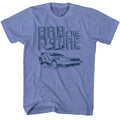 Light blue heather Back to the Future t-shirt featuring Back to the Future BRB design