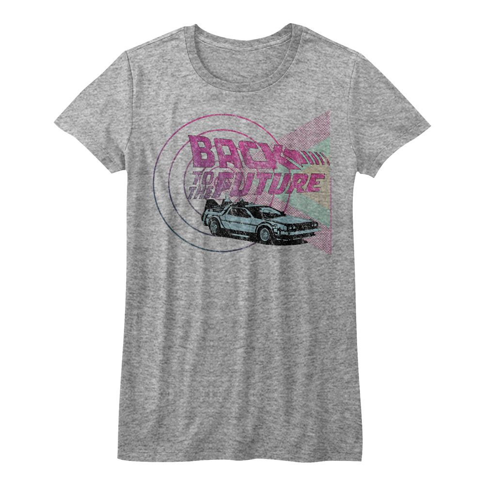 Back to the Future Ladies T-Shirt - Time Machines And Shapes