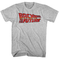 Gray heather Back to the Future t-shirt featuring Back to the Future B2F logo design