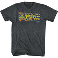 Black heather Back to the Future t-shirt featuring Back to the Future Say Hi design