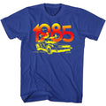 Royal blue Back to the Future t-shirt featuring Back to the Future Way Back design