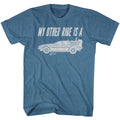 Indigo heather Back to the Future t-shirt featuring Back to the Future My Other Ride Is A DeLorean design