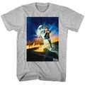 Gray heather Back to the Future t-shirt featuring Back to the Future Go Go Go design