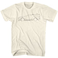 Natural Back to the Future t-shirt featuring Back to the Future Lines time trails design