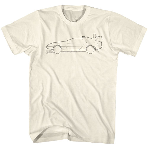 Natural Back to the Future t-shirt featuring Back to the Future Lines time trails design