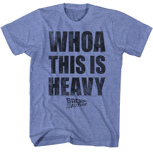 Light blue heather Back to the Future t-shirt featuring Back to the Future Heavy quote design