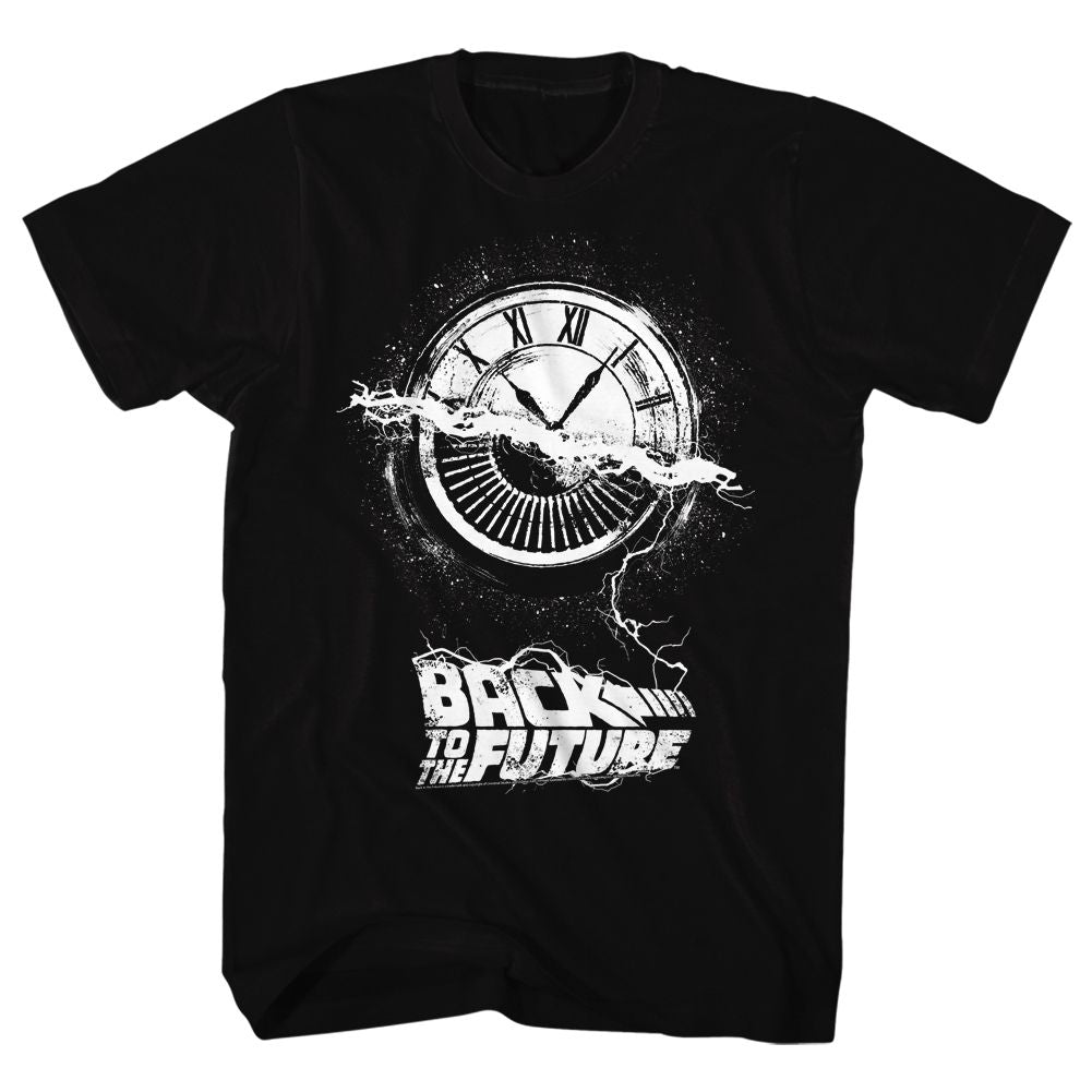 Black Back to the Future t-shirt featuring Back to the Future Wheel Of Time design