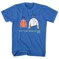 Royal blue Back to the Future t-shirt featuring Back to the Future Gotta Get Back design