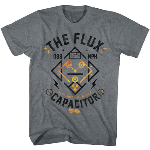 Graphite heather Back to the Future t-shirt featuring Back to the Future Flux Streetwear design