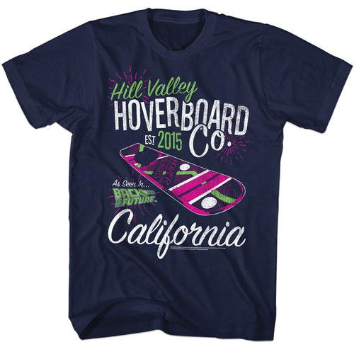 Navy Back to the Future t-shirt featuring Back to the Future HoverCo design