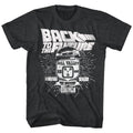 Black heather Back to the Future t-shirt featuring Back to the Future Vintage DeLorean design