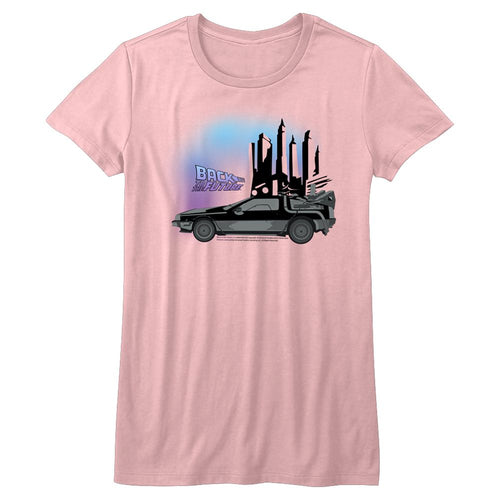 White Back to the Future t-shirt featuring Back to the Future Nyooooom design