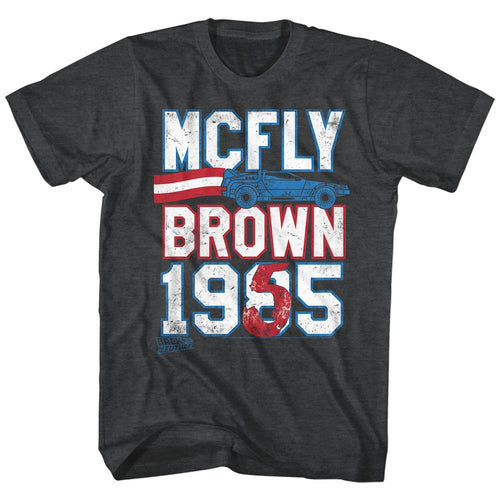 Black heather Back to the Future t-shirt featuring Back to the Future Marty McFly For President design