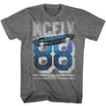 Graphite heather Back to the Future t-shirt featuring Back to the Future McFly 88 jersey design
