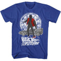 Royal blue Back to the Future t-shirt featuring Back to the Future Silhouette Collage design