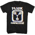 Black Back to the Future t-shirt featuring a Flux design