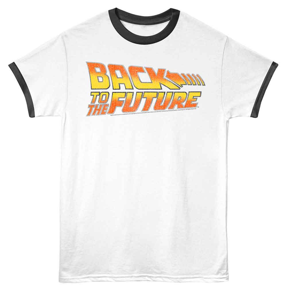 Back to the Future Ringer T-Shirt - Worn Logo