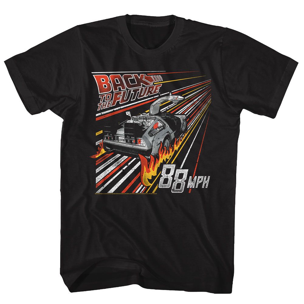 Black Back to the Future t-shirt featuring Back to the Future Streak To The Future design