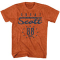Antique orange heather Back to the Future t-shirt featuring Back to the Future Scott 88 design