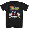Black Back to the Future t-shirt featuring Back to the Future Tail Lights design