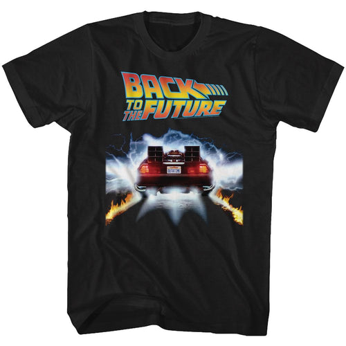 Black Back to the Future t-shirt featuring Back to the Future Tail Lights design