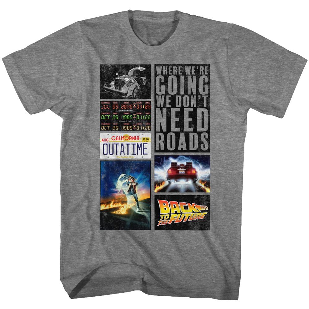 Graphite heather Back to the Future t-shirt featuring Back to the Future Future Hits design