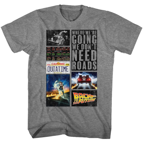 Graphite heather Back to the Future t-shirt featuring Back to the Future Future Hits design