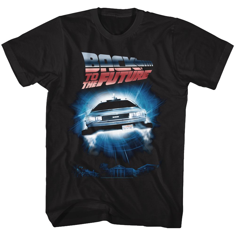 Black Back to the Future t-shirt featuring Back to the Future single-word title design