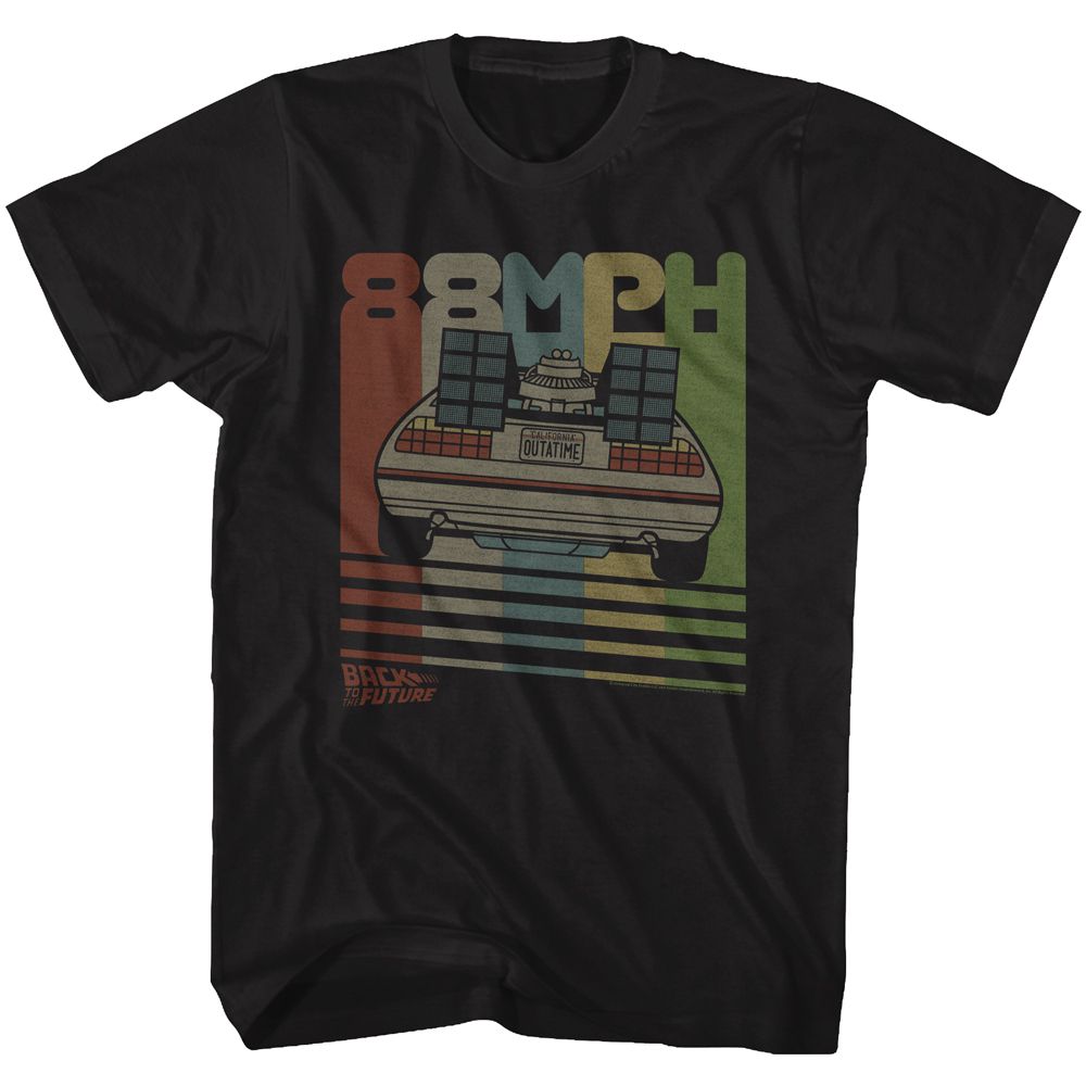 Black Back to the Future t-shirt featuring Back to the Future Retro design