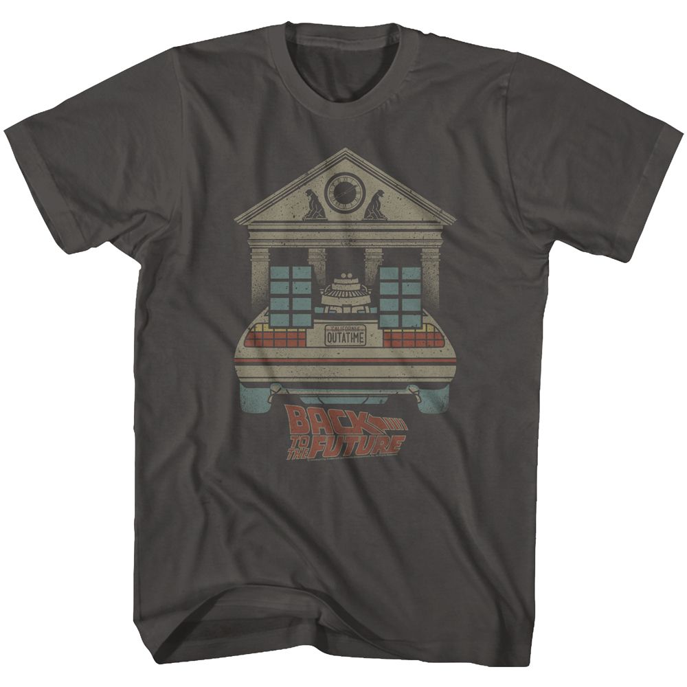 Smoke gray Back to the Future t-shirt featuring Back to the Future Faded design