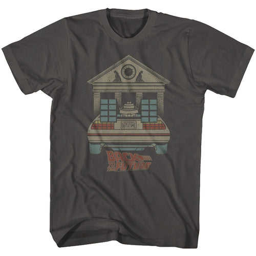 Smoke gray Back to the Future t-shirt featuring Back to the Future Faded design