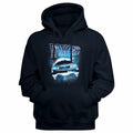 Navy Back to the Future pullover hoodie featuring a Space Car design