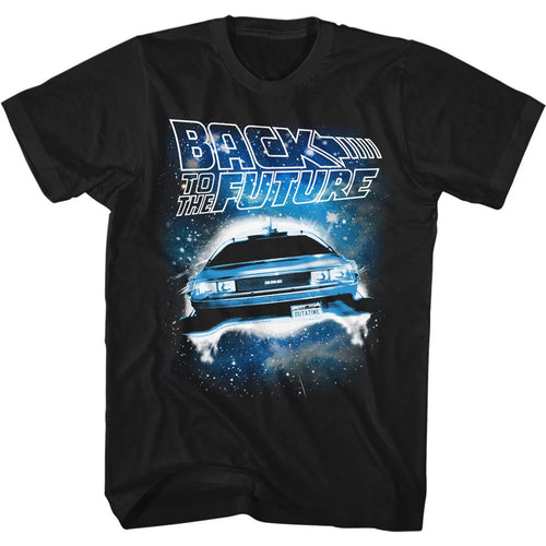 Black Back to the Future t-shirt featuring Back to the Future Space Car design