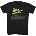 Black Back to the Future t-shirt featuring Back to the Future Neon And Japanese Logo design