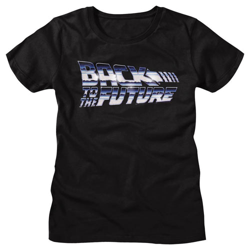 Back to the Future Ladies T-Shirt - Chrome to the Future