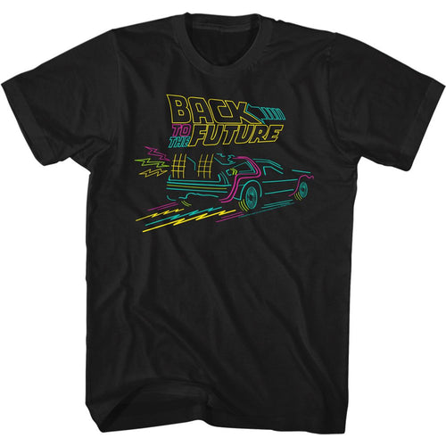 Black Back to the Future t-shirt featuring Back to the Future Neon Future design