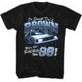 Black Back to the Future t-shirt featuring Back to the Future Doc Brown Lightning design