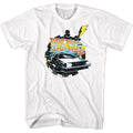 White Back to the Future t-shirt featuring Back to the Future Stopwatch design