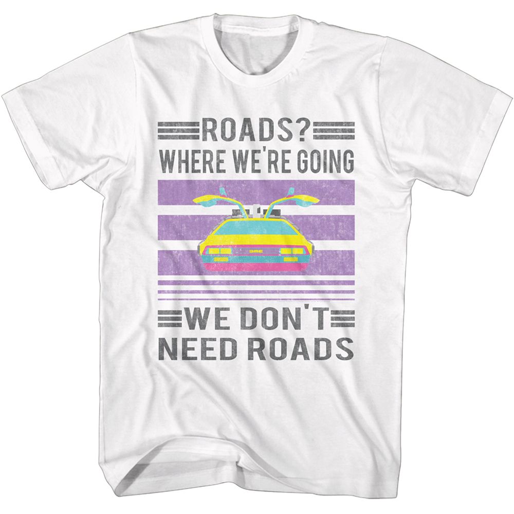 White Back to the Future t-shirt featuring Back to the Future Retro design