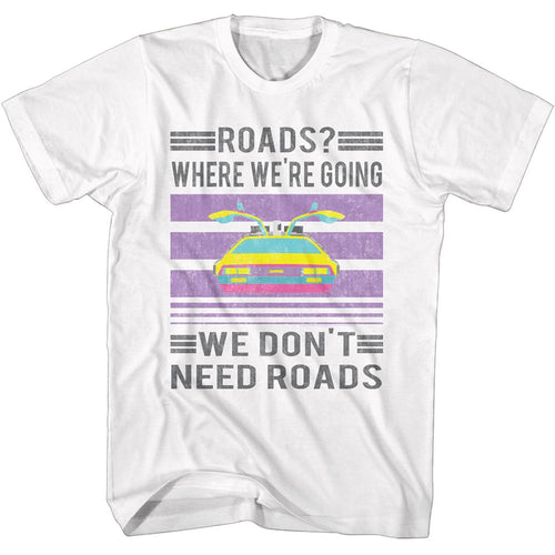 White Back to the Future t-shirt featuring Back to the Future Retro design