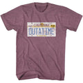 Vintage maroon heather Back to the Future t-shirt featuring Back to the Future Tag design