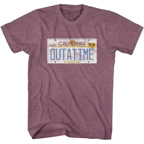 Vintage maroon heather Back to the Future t-shirt featuring Back to the Future Tag design