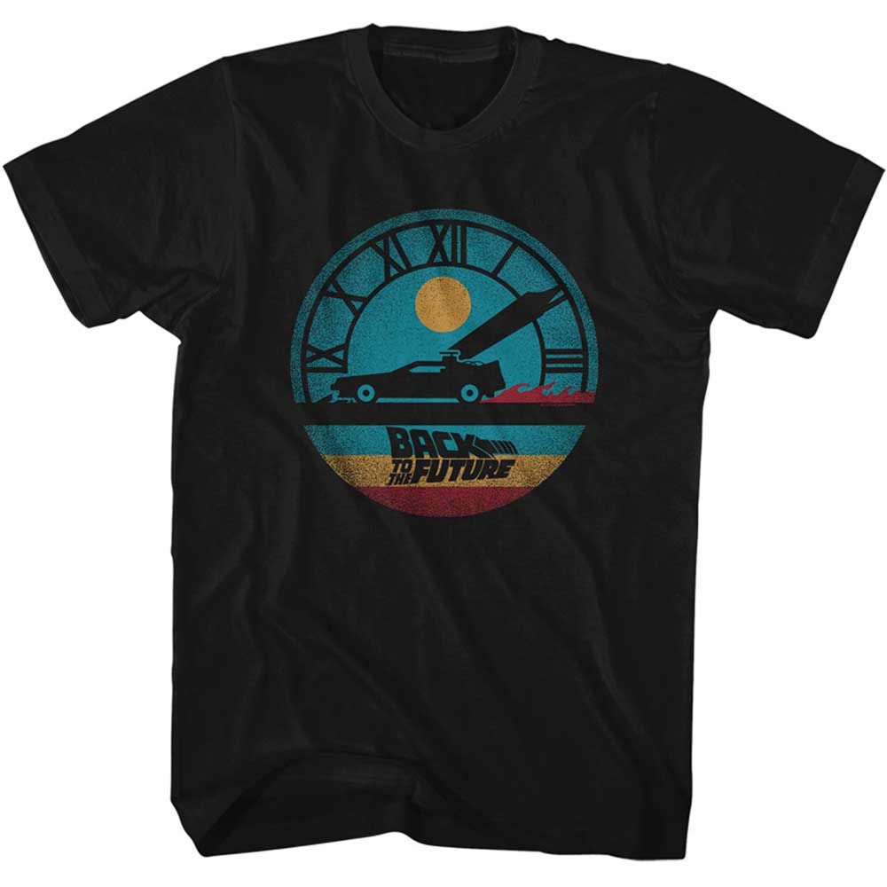 Black Back to the Future t-shirt featuring Back to the Future Circular Time design