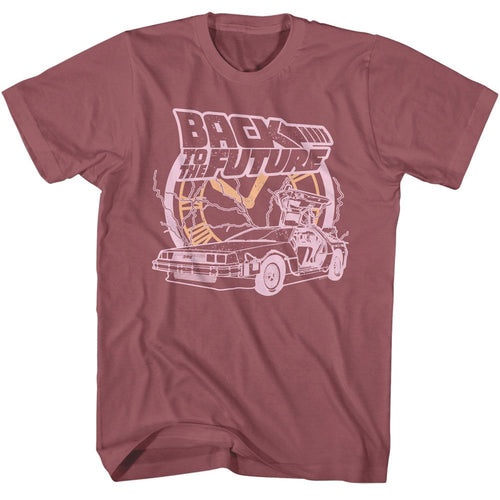 Rouge Back to the Future t-shirt featuring Back to the Future Clock And Lightning design
