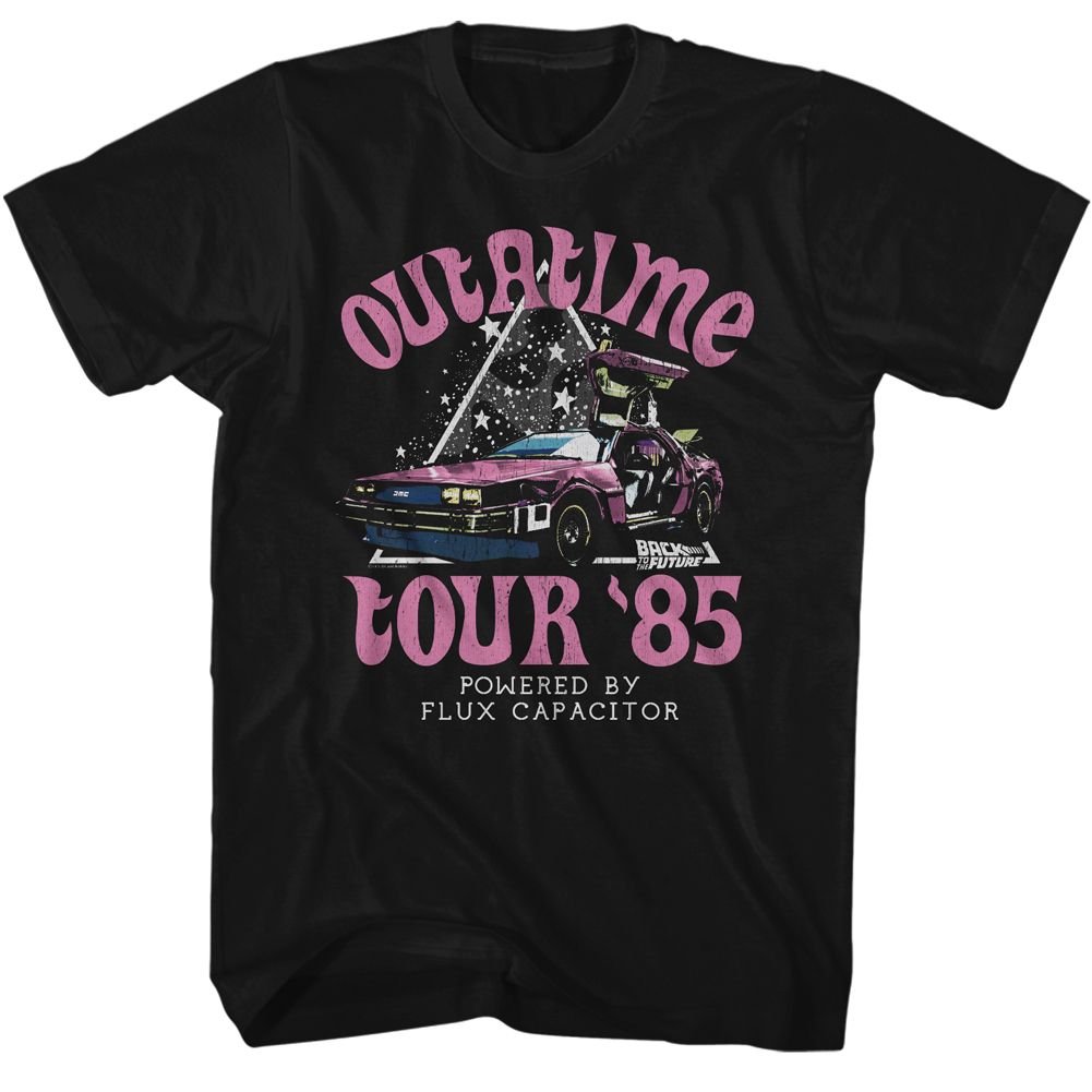 Black Back to the Future t-shirt featuring Back to the Future Star Triangle design