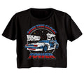 Back to the Future Ladies Crop Top - Clock Tower Split Color