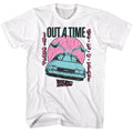 White Back to the Future t-shirt featuring Back to the Future Outatime Pastel design
