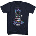 Navy Back to the Future t-shirt featuring Back to the Future Powered By Flux Capacitor design
