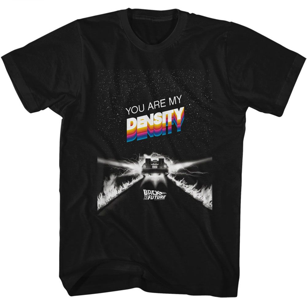 Black Back to the Future t-shirt featuring Back to the Future You Are My Density design